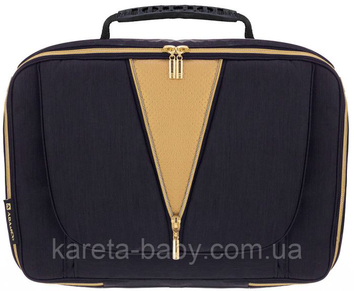 Коляска 2 в 1 Adamex Sierra Polar (Gold) SR403 чорний - золота шкіра (перфорація)