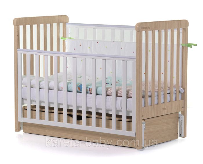 Детская кроватка CARRELLO Alba маятник с ящиком White-Beige