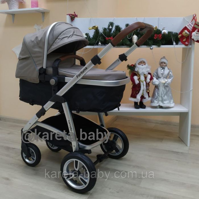 Коляска 2 в 1 CARRELLO Fortuna CRL-9001/1 Peanut Beige матрасом +дождевик L /1/