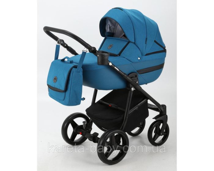 Коляска 2 в 1 Adamex Cortina Pro CP-234 синій на круглій рамі