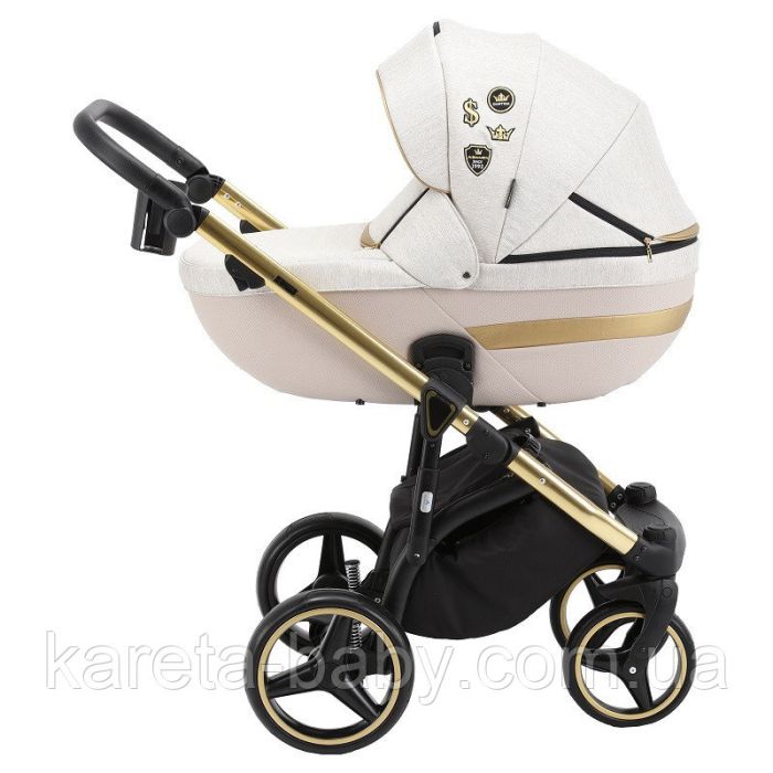 Коляска 2 в 1 Adamex Cortina CT-476 бежевый+золотая рама