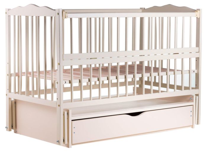 Ліжко Babyroom Веселка маятник, ящик, відкидний бік DVMYO-3 бук слонова кістка