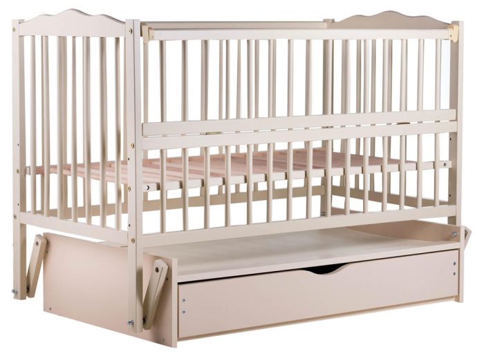 Ліжко Babyroom Веселка маятник, ящик, відкидний бік DVMYO-3 бук слонова кістка