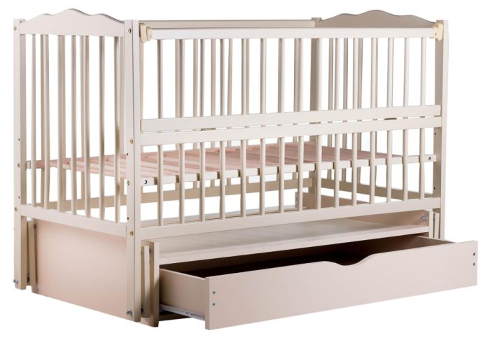 Ліжко Babyroom Веселка маятник, ящик, відкидний бік DVMYO-3 бук слонова кістка