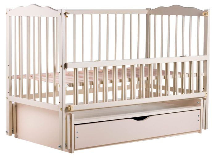 Ліжко Babyroom Веселка маятник, ящик, відкидний бік DVMYO-3 бук слонова кістка
