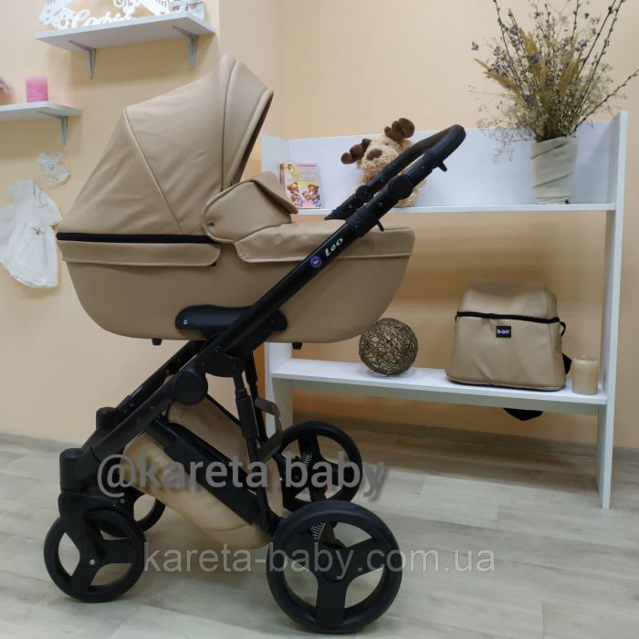 Коляска 2 в 1 Bair Leo кожа 100% GN-38 капучино