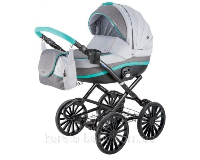 Коляска 2 в 1 Adamex Marcello R14 (серый+мята)