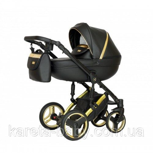 Коляска 2 в 1 Verdi Mirage Soft , gold II, чорный/золото