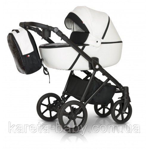 Коляски 3 в 1 Verdi Makan black, metalik white, білий