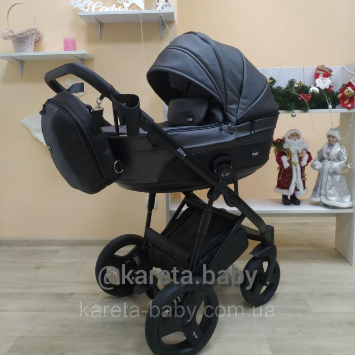 Коляска 2 в 1 Bair Play Plus BPL-114 графіт (перламутр) - чорний