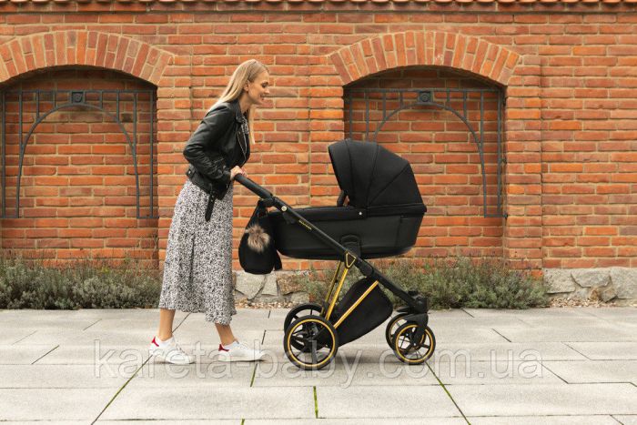Коляска 2 в 1 Adamex Belissa ECO кожа 100% SA-4 темно-серый