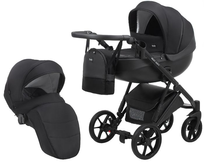 Коляска 2 в 1 Bair Next Soft 02 черный