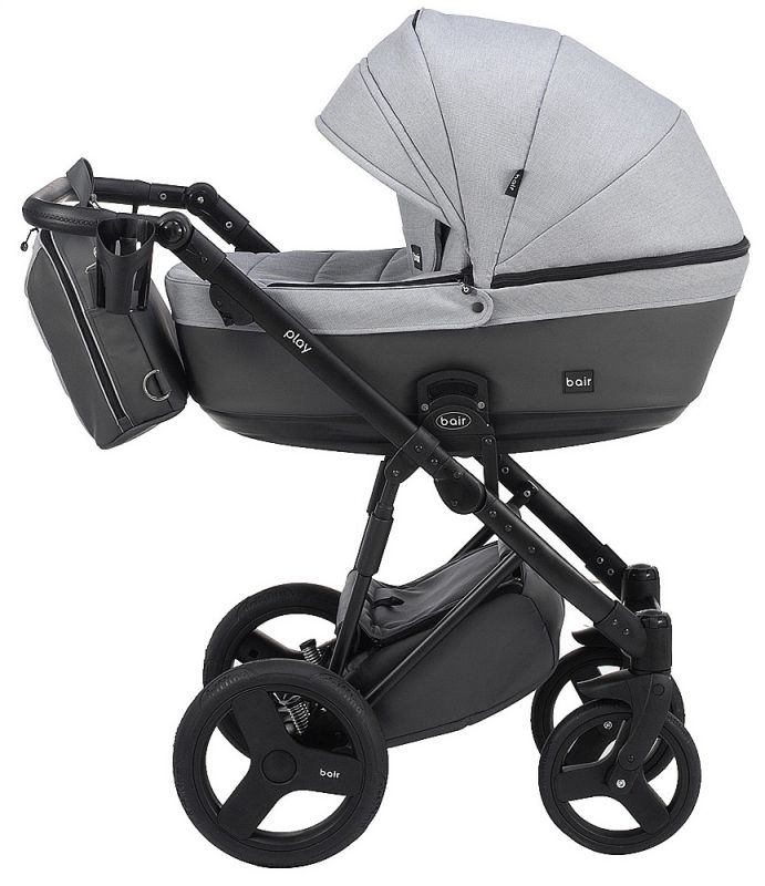 Коляска 2 в 1 Bair Play Plus Soft BPS-218 сірий - графіт (шкіра)