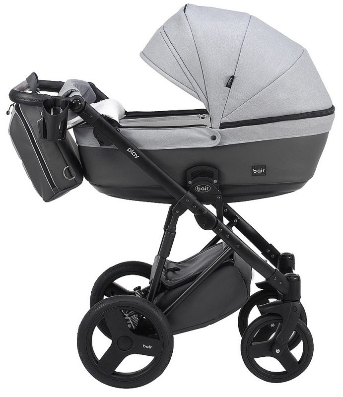Коляска 2 в 1 Bair Play Plus Soft BPS-218 сірий - графіт (шкіра)