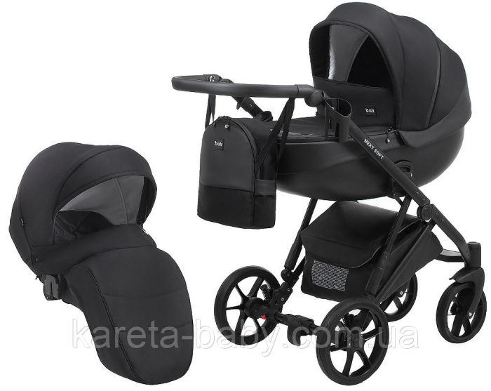 Коляска 2 в 1 Bair Next Soft 02 черный