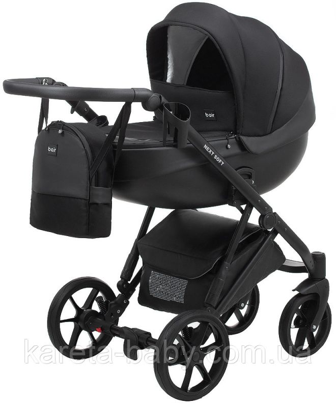 Коляска 2 в 1 Bair Next Soft 02 черный