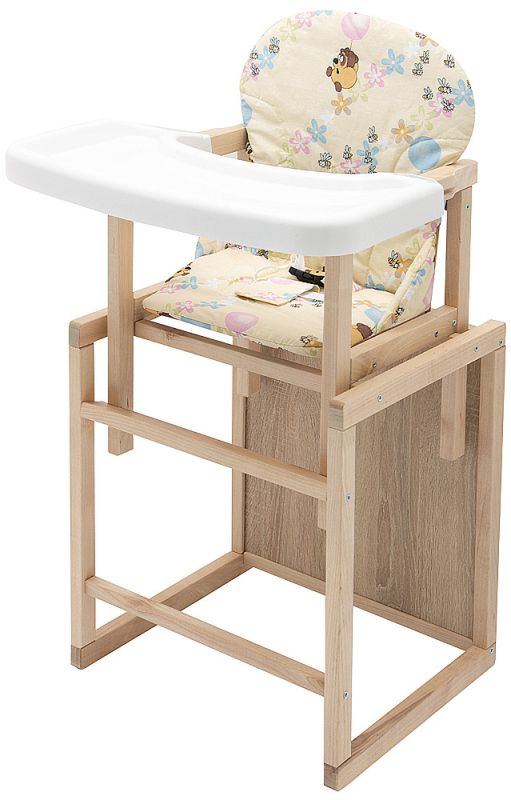 Стульчик- трансформер Babyroom Пони-230 eko без лака пластиковая столешница  желтый (винни пух)