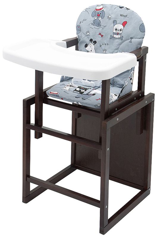 Стульчик- трансформер Babyroom Пони-220 тонированный пластиковая столешница  серый (собачки)