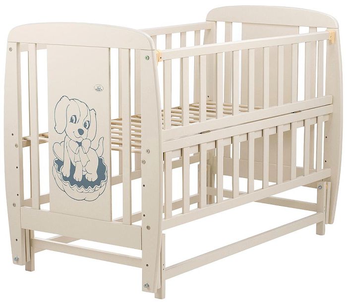Кровать Babyroom Собачка маятник, откидной бок DSMO-02  бук слоновая кость