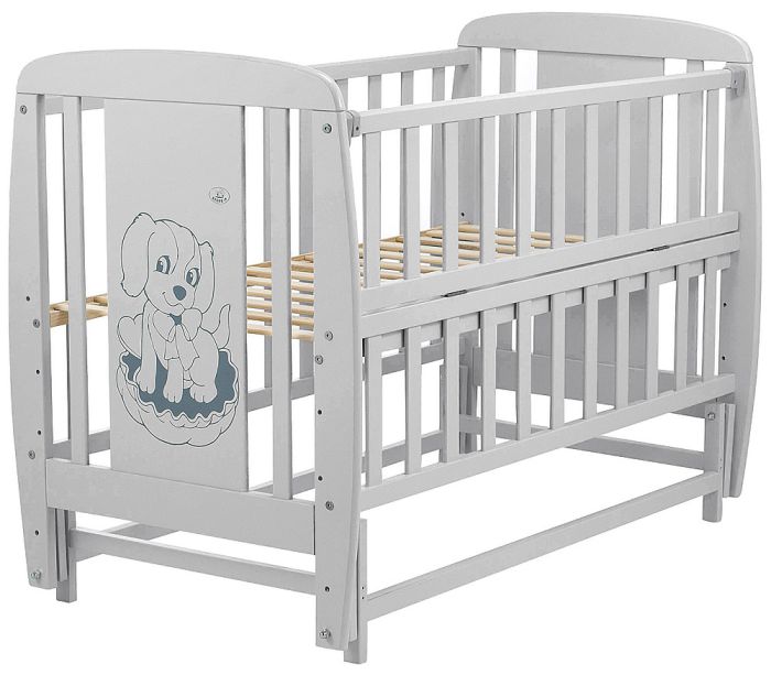 Кровать Babyroom Собачка маятник, откидной бок DSMO-02  бук серый