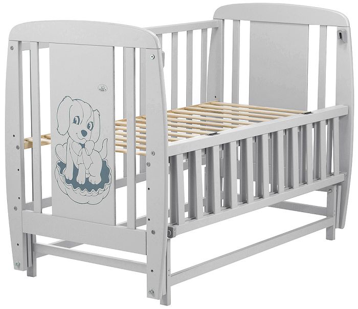Кровать Babyroom Собачка маятник, откидной бок DSMO-02  бук серый