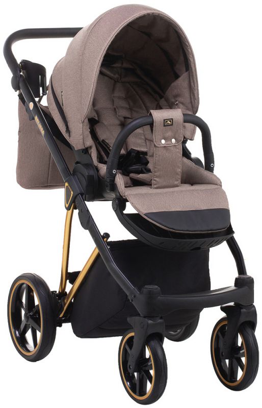 Коляска 2 в 1 Adamex Belissa Special Edidion (Gold) PS-526 коричневий - коричнева шкіра (перфорація)