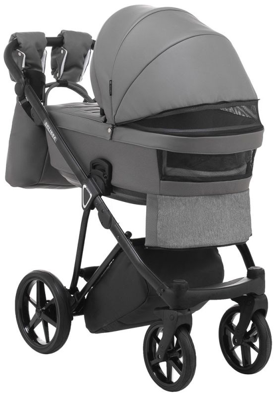 Коляска 2 в 1 Adamex Belissa ECO кожа 100% SA-4 темно-серый