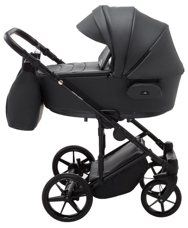 Коляска 2 в 1 Adamex Porto Light ECO кожа 100% SA-5 графит