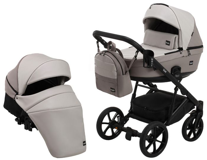 Коляска 2 в 1 Bair Kiwi кожа 100% BK-14/13 беж - капучино