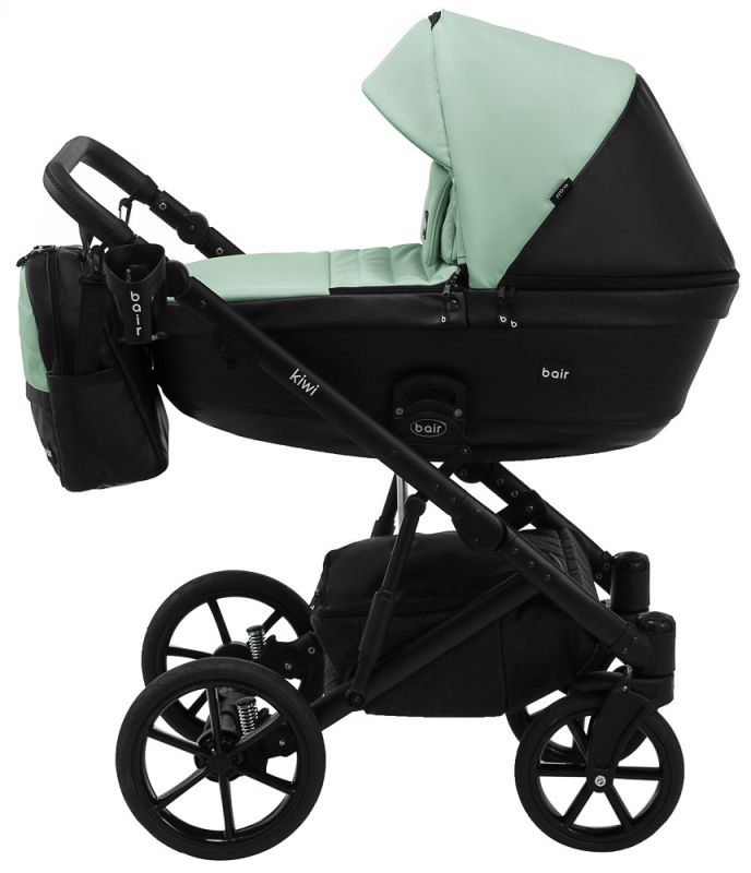 Коляска 2 в 1 Bair Kiwi кожа 100% BK-8/15 мятный - черный