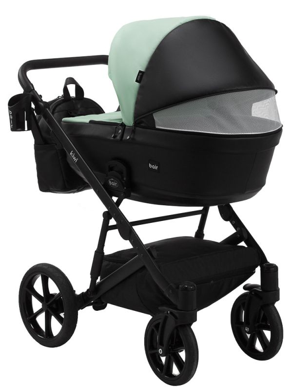Коляска 2 в 1 Bair Kiwi кожа 100% BK-8/15 мятный - черный