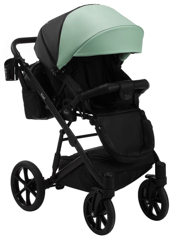 Коляска 2 в 1 Bair Kiwi кожа 100% BK-8/15 мятный - черный