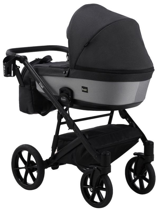 Коляска 2 в 1 Bair Kiwi Soft BKS-00/22 черный - светло-серый