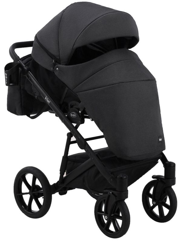 Коляска 2 в 1 Bair Kiwi Soft BKS-00/22 черный - светло-серый