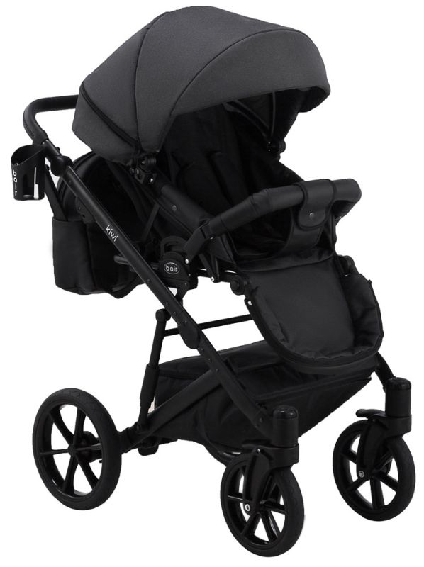 Коляска 2 в 1 Bair Kiwi Soft BKS-00/22 черный - светло-серый