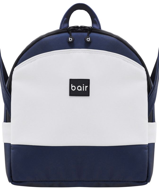Коляска 2 в 1 Bair Next White кожа 100% 58 темно-синий (перламутр)