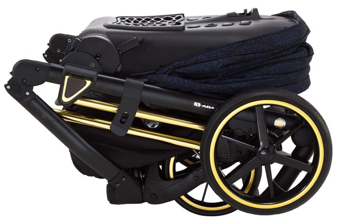 Коляска 2 в 1 Adamex Porto Special Edition (Gold) TK-605 темно-синій (вензелі)