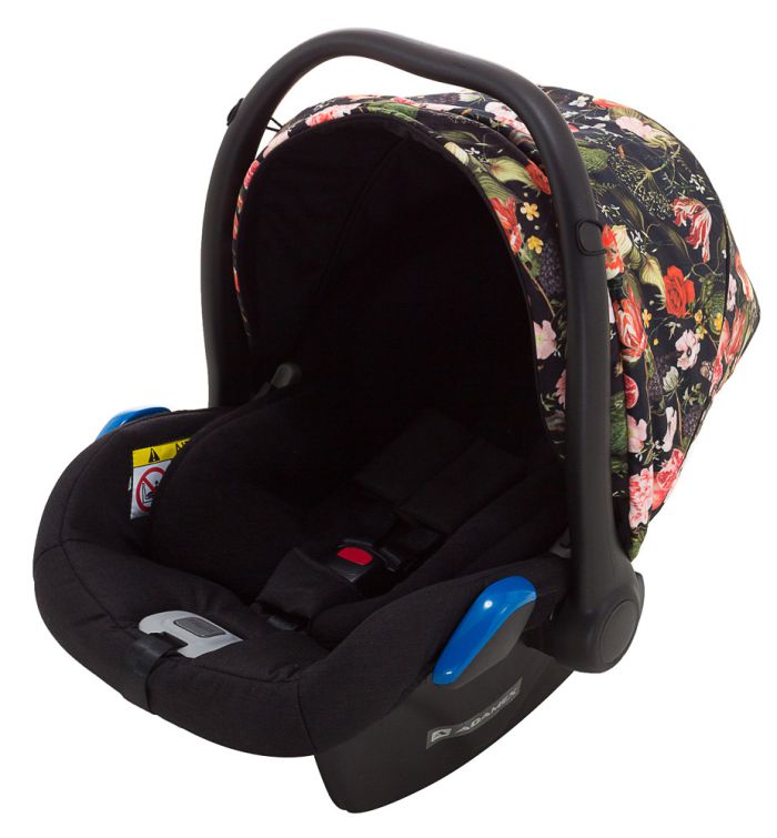 Автокресло Adamex Kite Flowers FL1 черный (цветы)