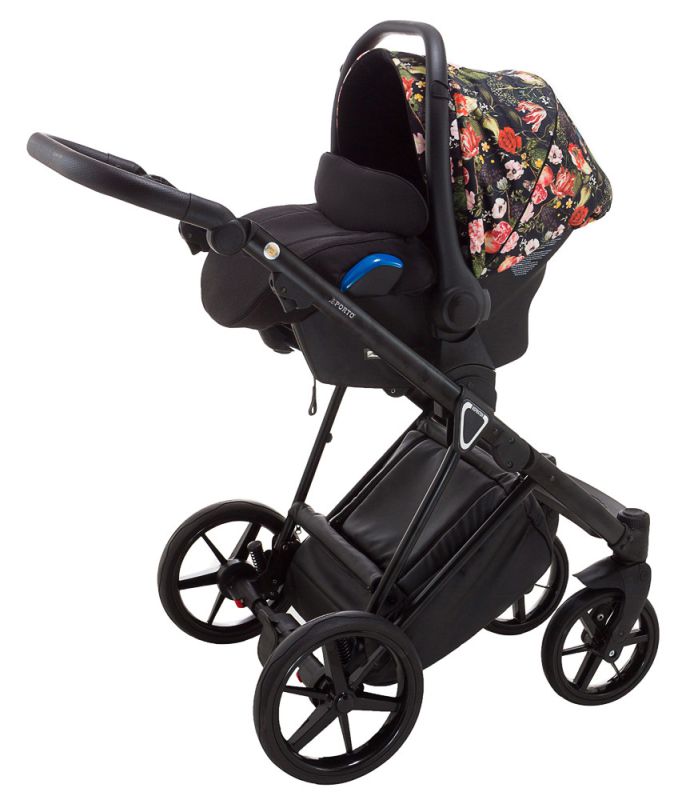 Автокресло Adamex Kite Flowers FL1 черный (цветы)