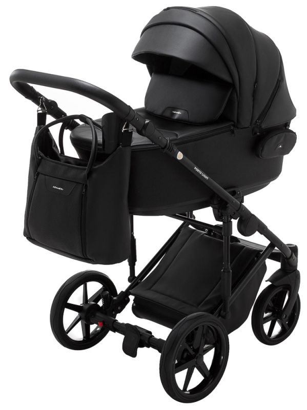 Коляска 2 в 1 Adamex Porto Light ECO кожа 100% SA-2 черный