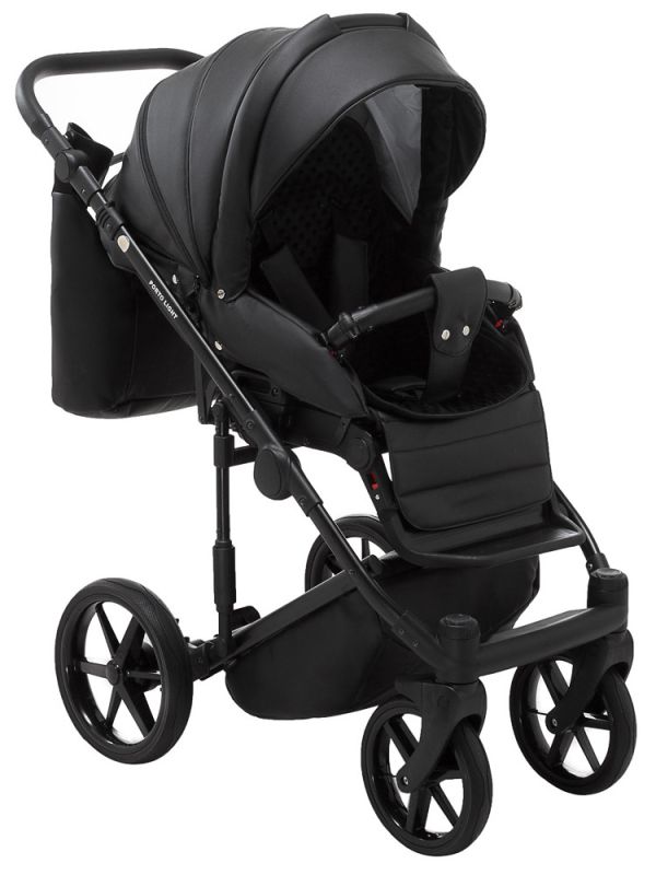 Коляска 2 в 1 Adamex Porto Light ECO кожа 100% SA-2 черный