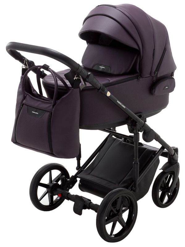 Коляска 2 в 1 Adamex Porto Light ECO кожа 100% SA-14 фиолетовый