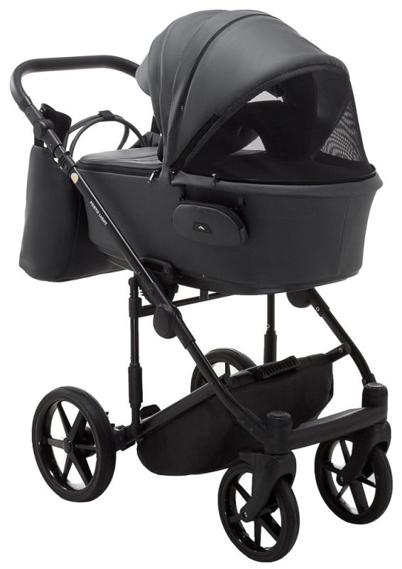 Коляска 2 в 1 Adamex Porto Light ECO кожа 100% SA-5 графит