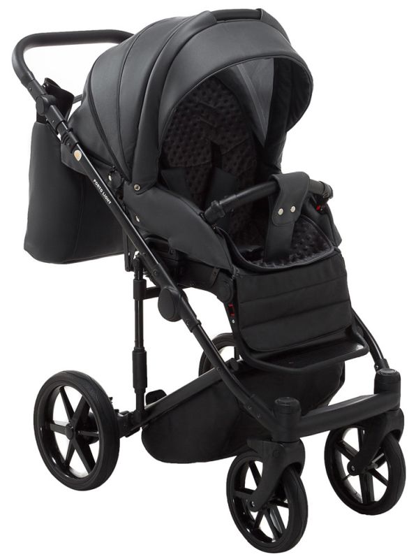 Коляска 2 в 1 Adamex Porto Light ECO кожа 100% SA-5 графит