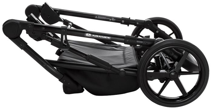 Коляска 2 в 1 Adamex Porto Light ECO кожа 100% SA-5 графит