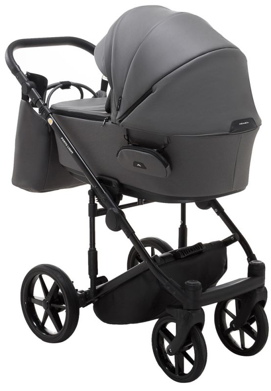 Коляска 2 в 1 Adamex Porto Light ECO шкіра 100% SA-4 темно-сірий