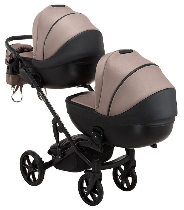 Коляска 2 в 1 для двойни Bair Next DUO Soft 03 темный капучино