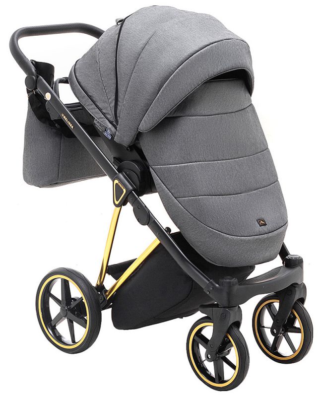 Коляска 2 в 1 Adamex Belissa Special Edidion (Gold) PS-608 графіт - графіт шкіра (перфорація)