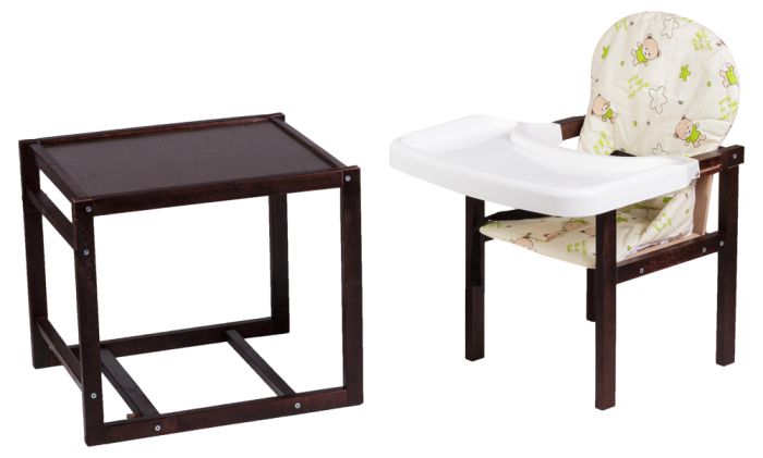 Стульчик- трансформер Babyroom Пони-220 тонированный пластиковая столешница  желтый (мишки, звезды)