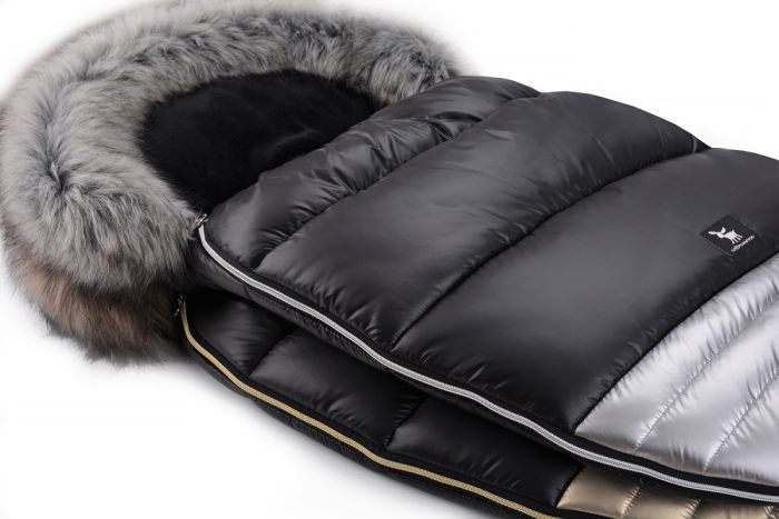 Зимовий конверт Cottonmoose Moose Shine 651/65/74/143/126 silver (чорний-срібло)